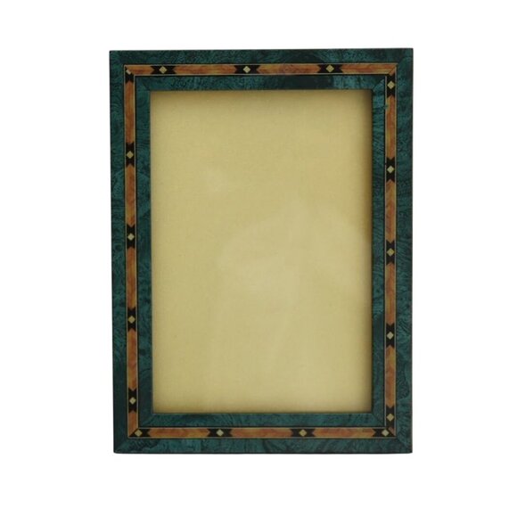 Decorative 5x7 Photo Frame With Stand Green Brown Black - Picture 1 of 4